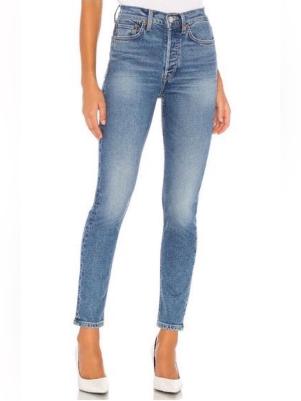 RE/DONE Originals High-Rise Button Fly Skinny Jeans